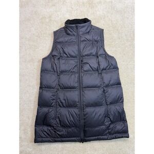 J Jill Down Puffer Vest Womens Large Black Quilted Full Zip Lightweight
